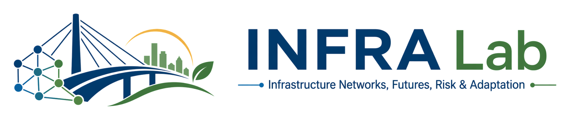 InfraLab logo featuring mountains, sun, and river with the text "Infrastructure &amp; Geotechnical Engineering"